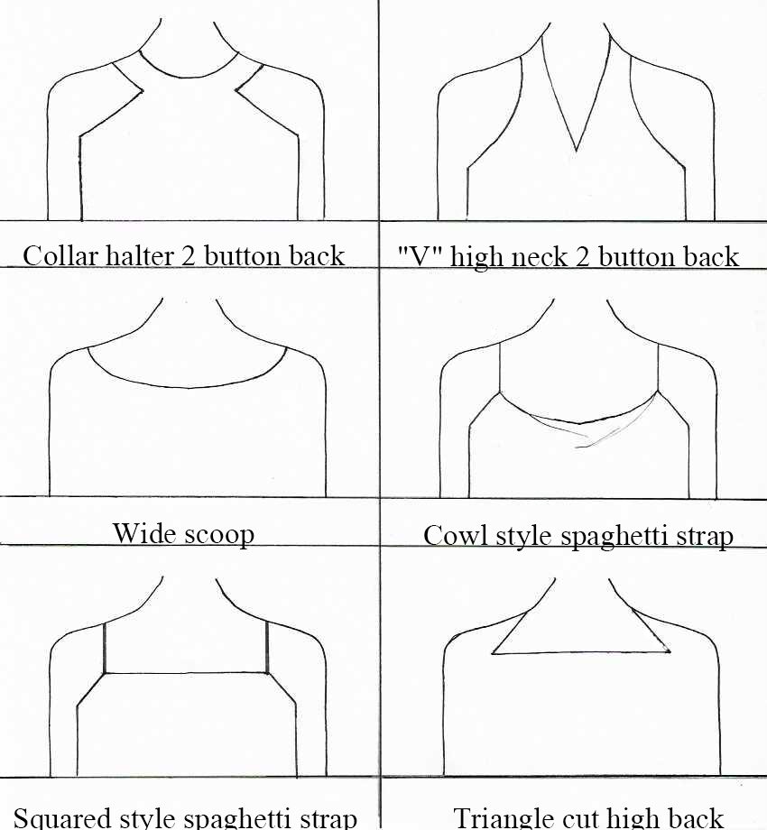 Various Neck Designs For Women in Black Drawing