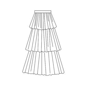 three ruffled Tiered A line skirt image