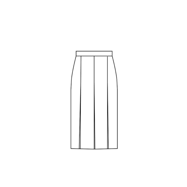 Six inverted pleats straight skirt image