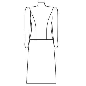 Armhole to drop waistline princess line dress