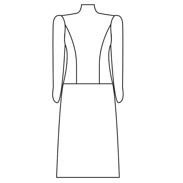 Armhole to drop waistline princess line dress