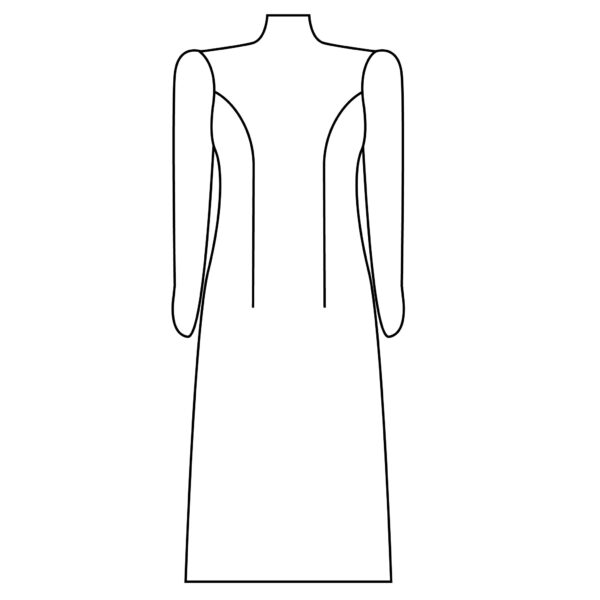 An Armhole to Hip Princess Line Dress Outline