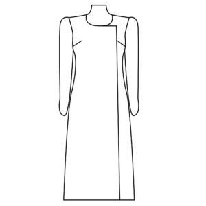 Dress11 asymmetrical 2 bust dart 2 back darts