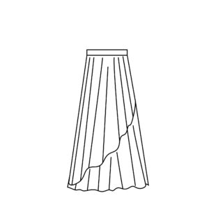 Picture of Asymmetrical overlay on half circle skirt