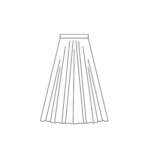 Full circle skirt with 1 point 25 waistband