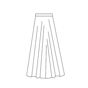 half circle skirt with 1 point 25 waistband