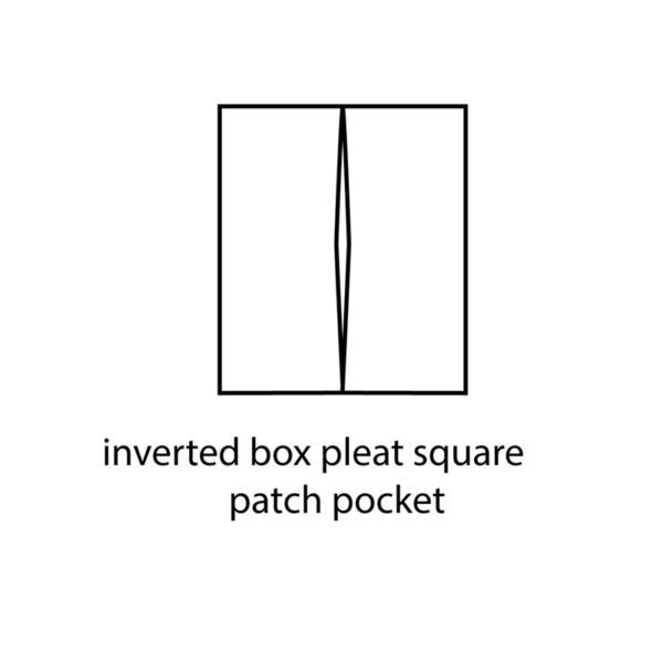 single inverted box pleat square patch pocket