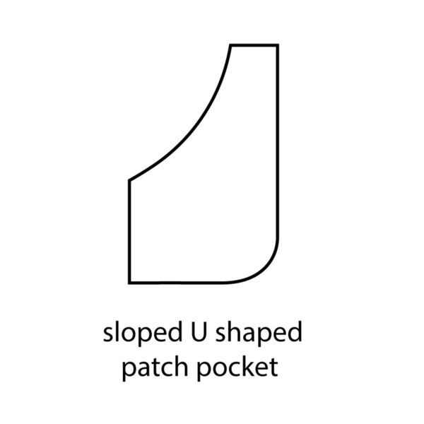single sloped u shaped patch pocket
